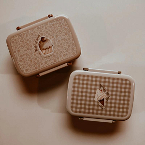 Ланч-бокс с разделителем Mrs. Ertha "Soft Squares", кремовая клетка виши